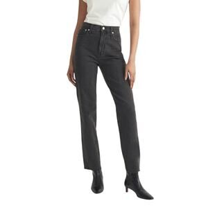 Madewell Women’s The Perfect Vintage Straight Jean Clean Fit Washed Black Sz 32